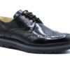 SCARPA UOMO ARTIGIANALE INGLESINA ABRASIVATO NERO FONDO SUPER NERO 493