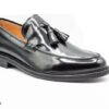 MOCASSINO UOMO CON NAPPINE IN PELLE DI VITELLO SPAZZOLATO BORDEAUX - BLU - NERO ,SUOLA IN DOPPIO CUOIO ART.313