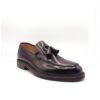 MOCASSINO UOMO CON NAPPINE IN PELLE DI VITELLO SPAZZOLATO BORDEAUX - BLU - NERO ,SUOLA IN DOPPIO CUOIO ART.313